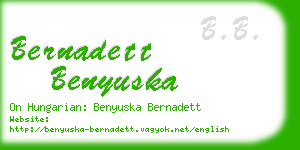 bernadett benyuska business card